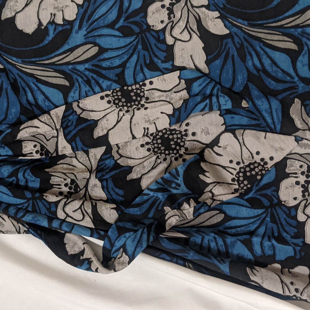 Banana Republic Floral Wrap Dress, Color Dark Blue/White Size S - Picture 7 of 12